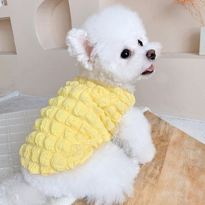 cute dog puffs sleeveless clothes