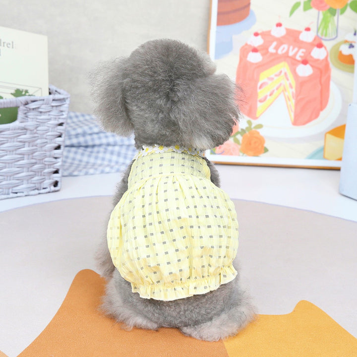 soft and cute daisy halter neck dog dress