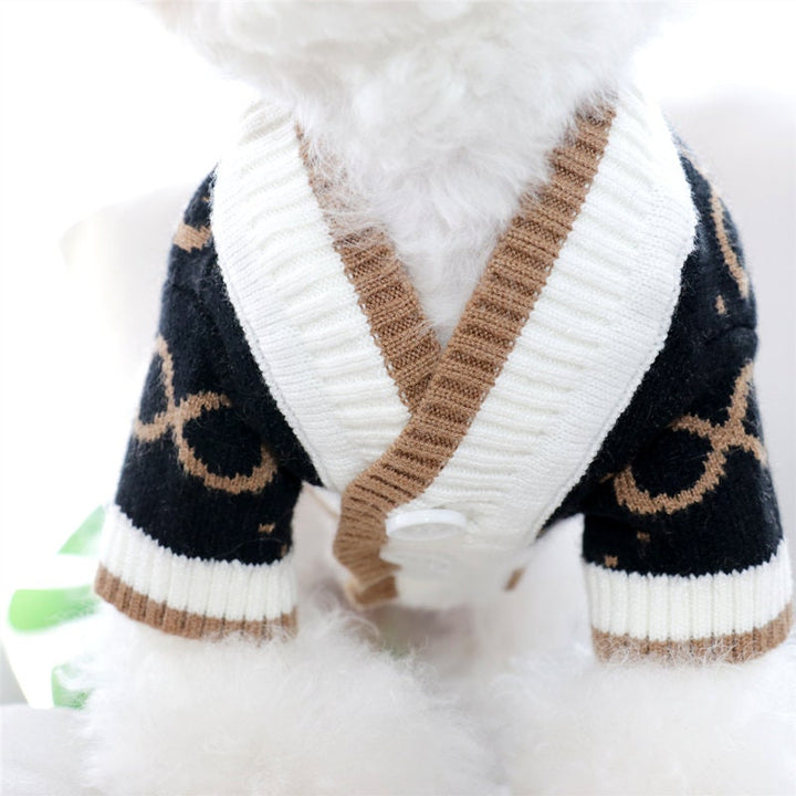 Button Front Knitted Sweater for Cat Dog Stylish Pet Clothes Cute Knitwear Pet Clothing Winter Warm Outfits for Puppy Autumn Winter