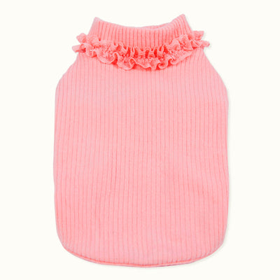 Fluorescent color Laced Neckline Sweater Dog Clothes Puppy Clothes Cat Clothes Pet Clothes Bichon Yorkshire Small Dog Cute Pet Clothes