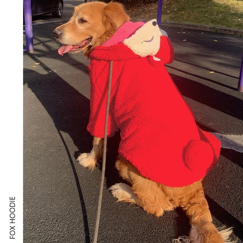 Fox Hoodie for Large Dog, Cute Fox Costume for Dog, Fox Costume, Large Dog Clothes, Pet Costume, Soft & Warm Dog Hoodies