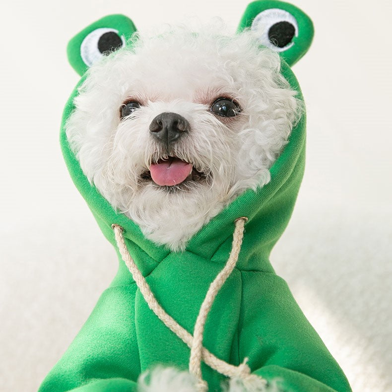 Froggy Drawstring Hoodie Pet Costume