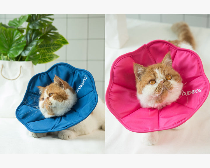 Pet Cat Dog Health Recovery Collar Elizabethan Cotton Filling Collars Protective e-Collar for Cat and Dog Wound Healing Adjustable Pet Cones