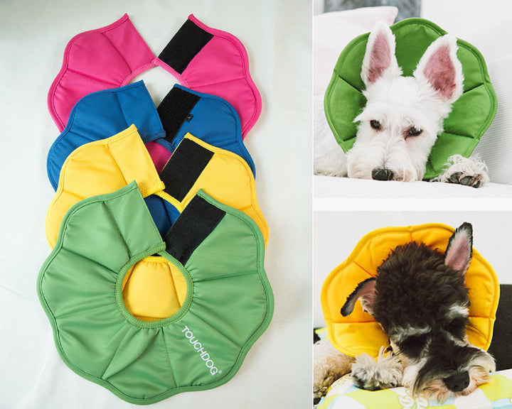 Pet Cat Dog Health Recovery Collar Elizabethan Cotton Filling Collars Protective e-Collar for Cat and Dog Wound Healing Adjustable Pet Cones