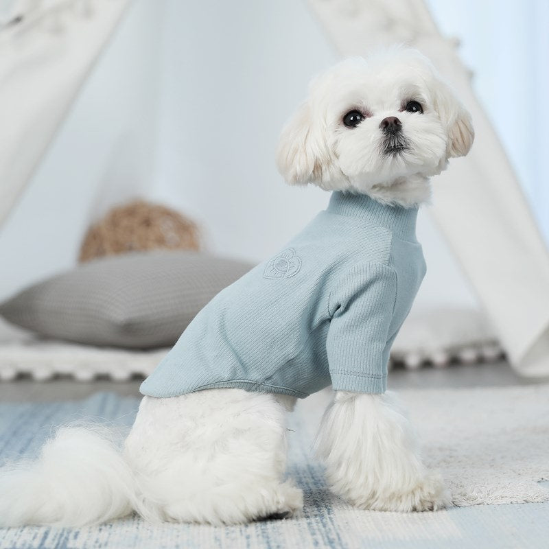 Pet Puppy Clothes Soft & Elastic Long Sleeve Sweater Fall Winter Warm Clothing Sweater for Small Dogs Knitted Tops Turtle Neck Cute Apparel