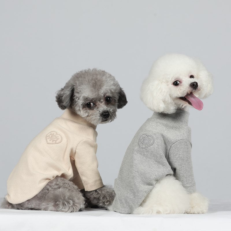 Pet Puppy Clothes Soft & Elastic Long Sleeve Sweater Fall Winter Warm Clothing Sweater for Small Dogs Knitted Tops Turtle Neck Cute Apparel