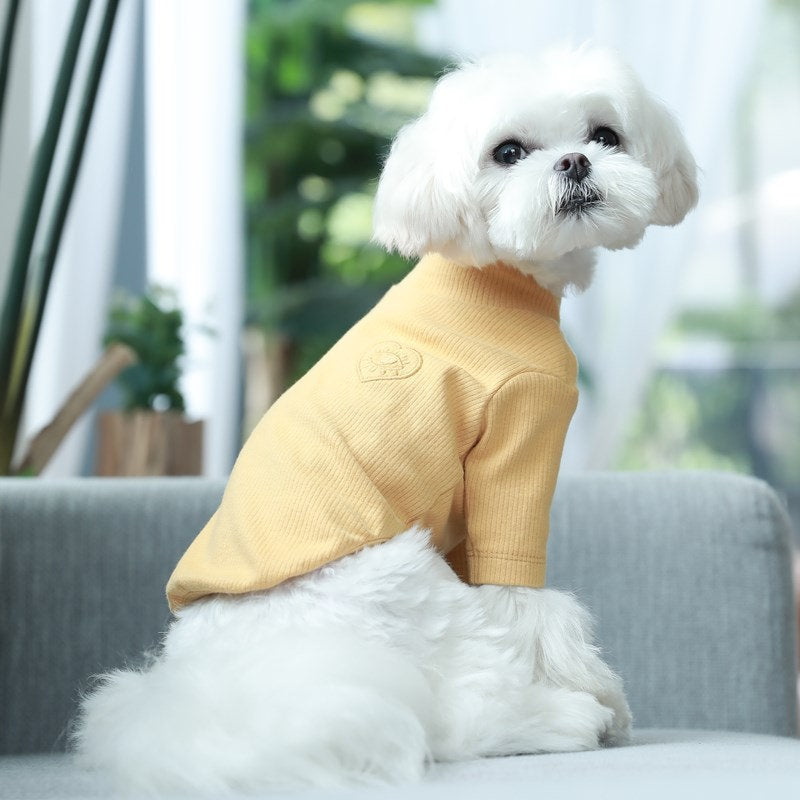 Pet Puppy Clothes Soft & Elastic Long Sleeve Sweater Fall Winter Warm Clothing Sweater for Small Dogs Knitted Tops Turtle Neck Cute Apparel