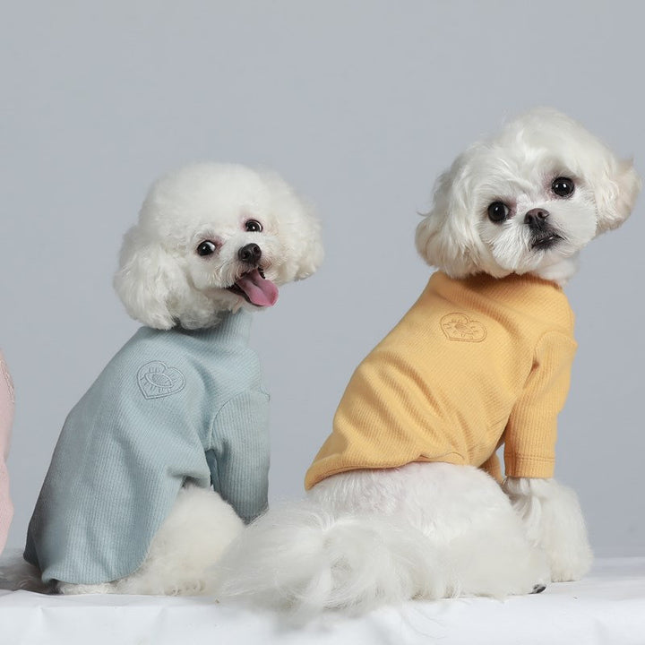 Pet Puppy Clothes Soft & Elastic Long Sleeve Sweater Fall Winter Warm Clothing Sweater for Small Dogs Knitted Tops Turtle Neck Cute Apparel