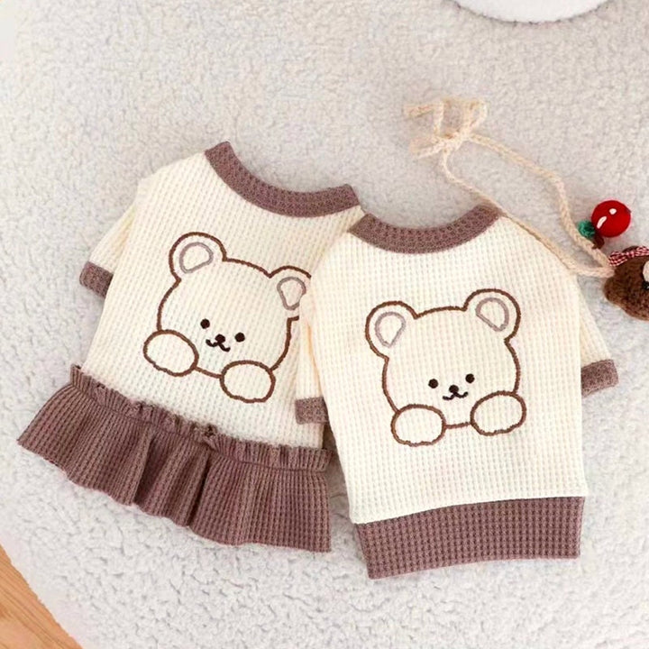 Cute Bear Waffle Dog Dress Dog Shirt Small Dog Clothes Cat Clothes Puppy Clothes Dog Costume Dog Lover Gifts Cute Designer Dog Clothes