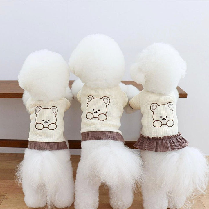 Cute Bear Waffle Dog Dress Dog Shirt Small Dog Clothes Cat Clothes Puppy Clothes Dog Costume Dog Lover Gifts Cute Designer Dog Clothes