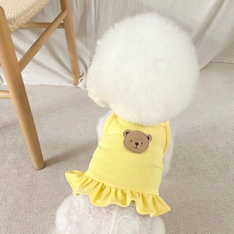 Bear Sleeveless Dog Dress Puppy Clothes Cat Clothes Spring Summer Pet Clothes Pet Tops Small Dog Clothes for Small Dogs Girl Dog Clothes