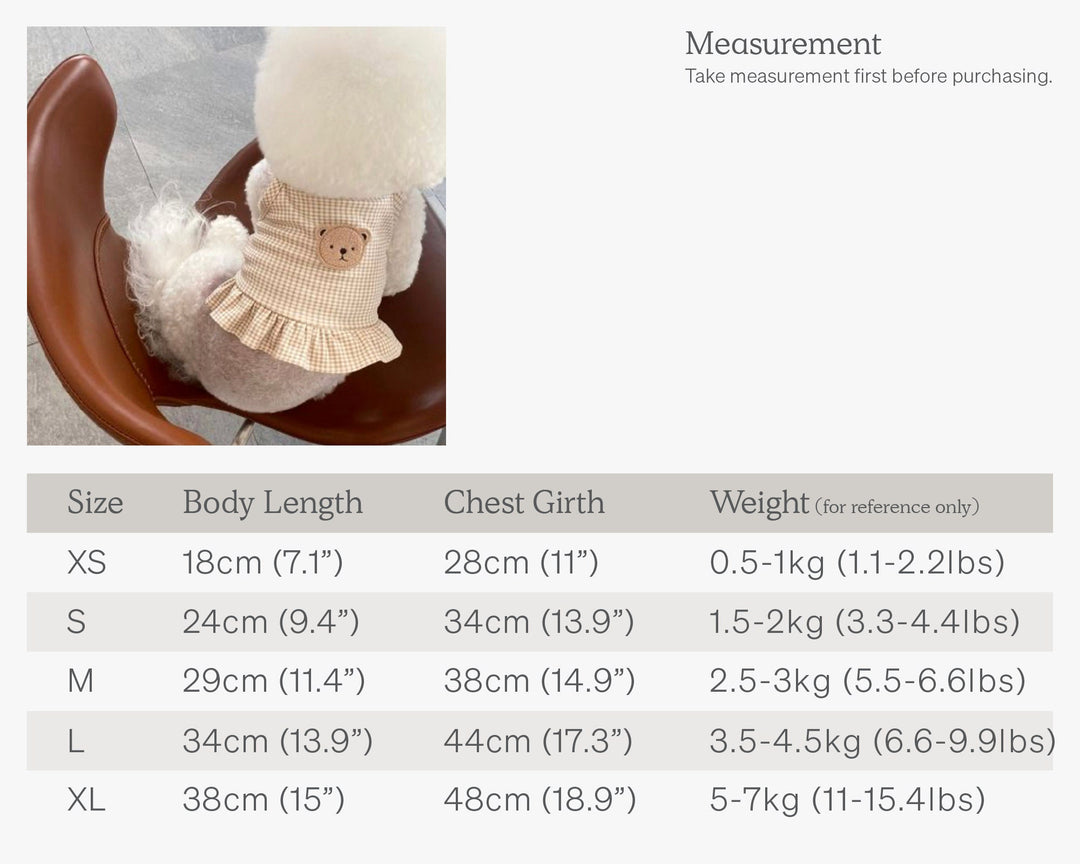 Bear Sleeveless Dog Dress Puppy Clothes Cat Clothes Spring Summer Pet Clothes Pet Tops Small Dog Clothes for Small Dogs Girl Dog Clothes