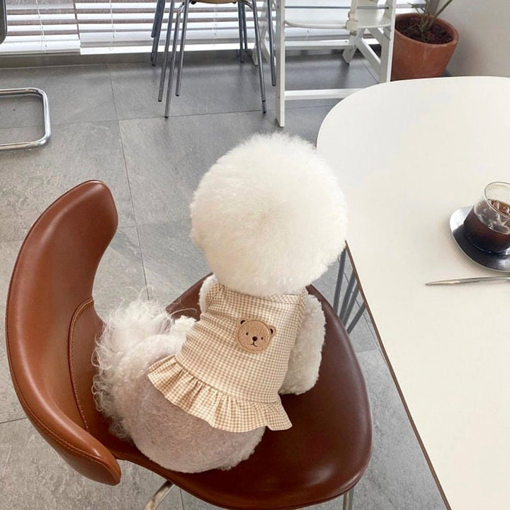 Bear Sleeveless Dog Dress Puppy Clothes Cat Clothes Spring Summer Pet Clothes Pet Tops Small Dog Clothes for Small Dogs Girl Dog Clothes