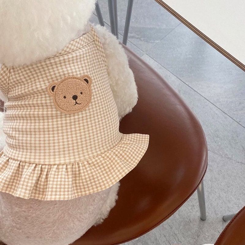 Bear Sleeveless Dog Dress Puppy Clothes Cat Clothes Spring Summer Pet Clothes Pet Tops Small Dog Clothes for Small Dogs Girl Dog Clothes