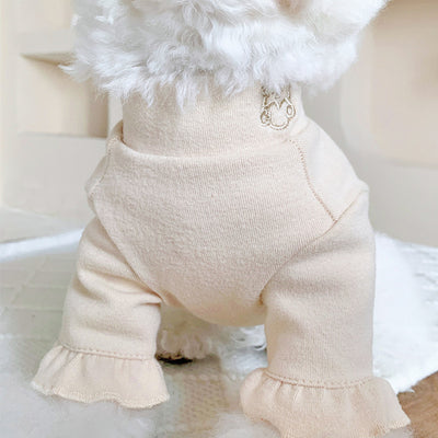 Little Bear Ruffle Sleeve Tops Girl Dog Clothes