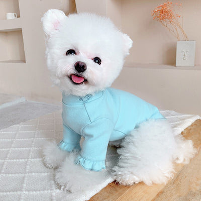 Little Bear Ruffle Sleeve Tops XS Dog Clothes