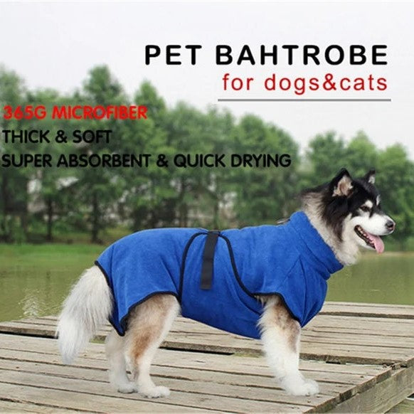 Dog Bath Robe 365g Microfiber Super Absorbent Dog Bathrobe for Cat Small and Large Dogs Quick Drying Pet Bathing Towel Warm Coat
