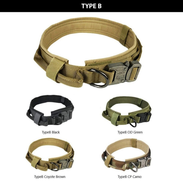 Military Dog Collar Type B Black, OD Green, Coyote Brown, CP Camo