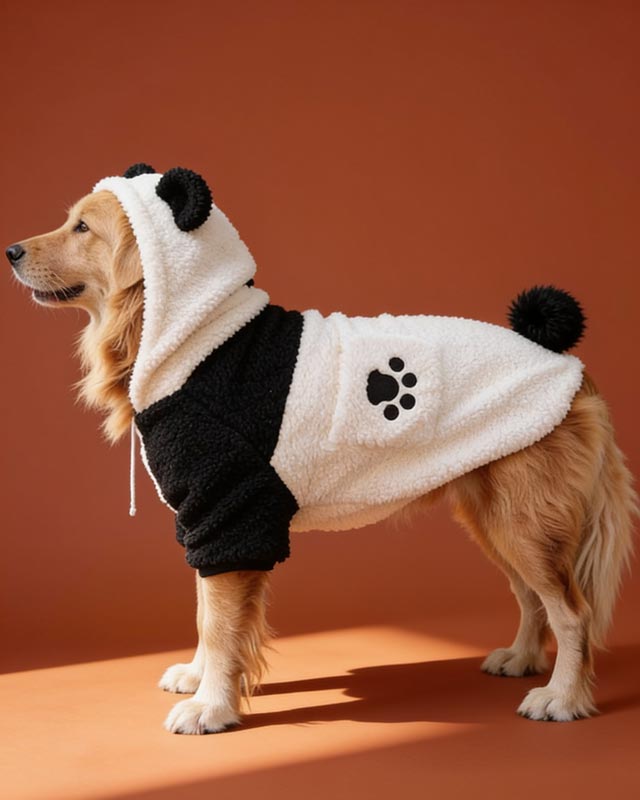 Panda Hoodie for Large Dog, Cute Panda Costume, Large Dog Clothes, Pet Costume, Soft &amp; Warm Dog Hoodies