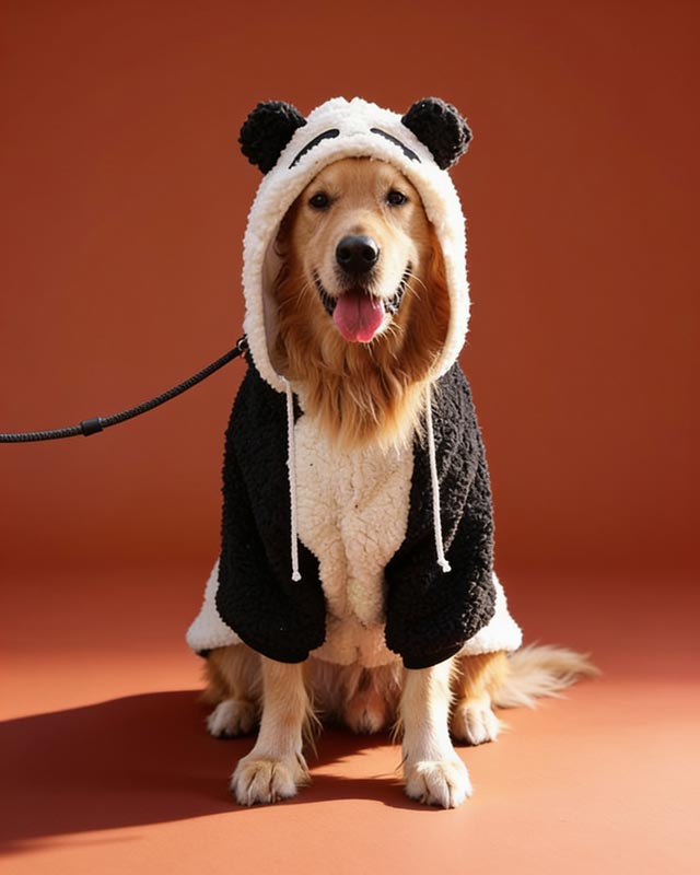 Panda Hoodie for Large Dog, Cute Panda Costume, Large Dog Clothes, Pet Costume, Soft &amp; Warm Dog Hoodies