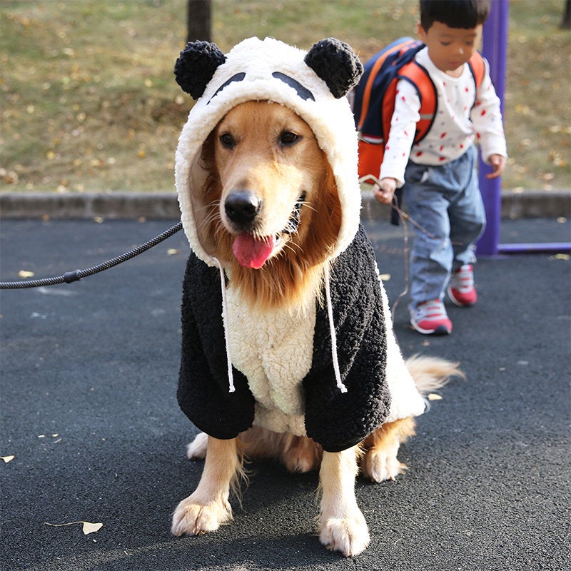 Panda Hoodie for Large Dog, Cute Panda Costume, Large Dog Clothes, Pet Costume, Soft & Warm Dog Hoodies