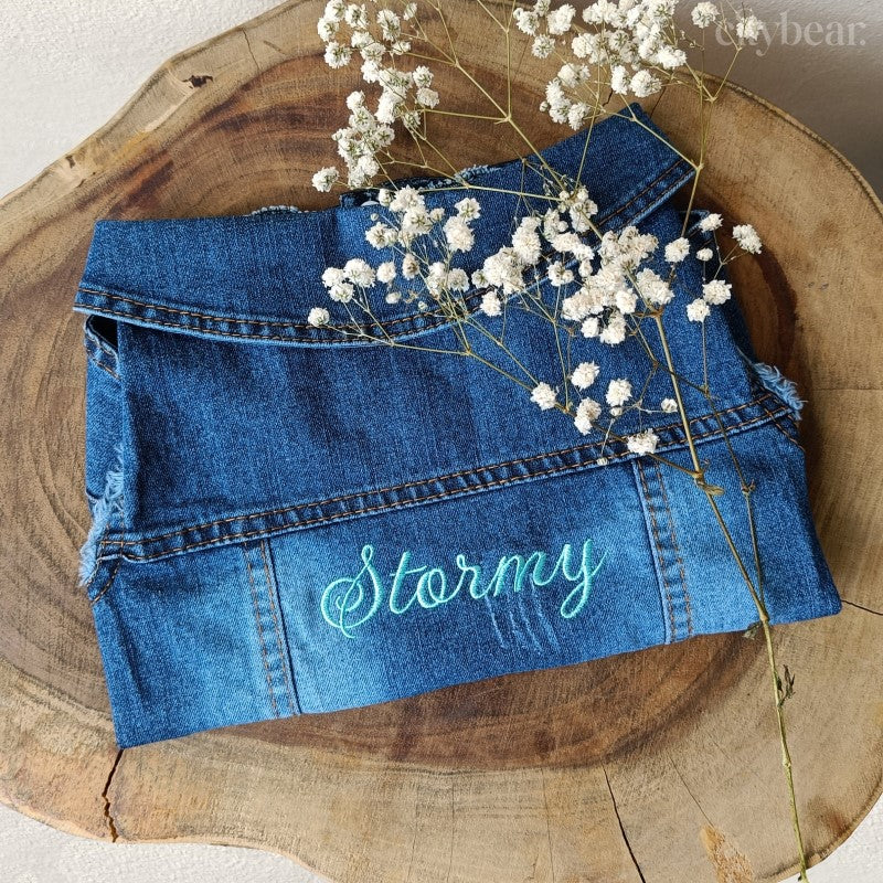 Old Jeans Denim Jacket And Vest Vintage Look Distressed Denim Pet