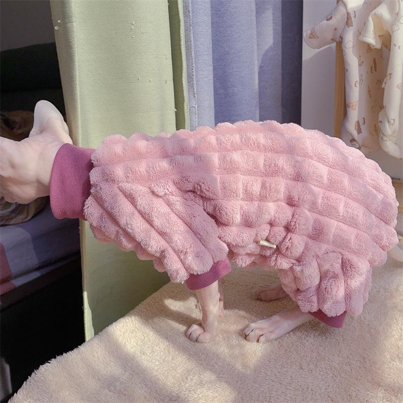 square puffer fleece sweaters pet clothes for sphynx
