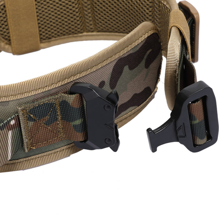 outdoor dog walking collar in camouflage color pet collar detail
