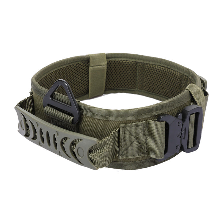 outdoor dog walking collar in olivedrab green color