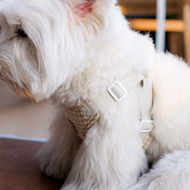pet cute plaid harness for puppy