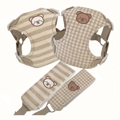 pet cute stripe and plaid harnesses and leash set for cats and small dogs