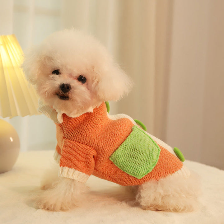 pet floral sweater warm knitwear for puppy