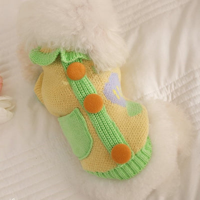 pet floral sweater warm knitwear for small dog 