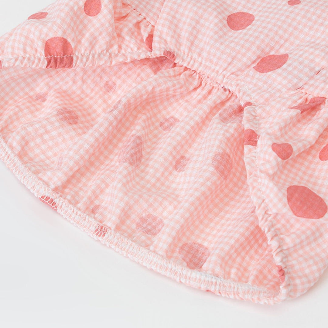 daisy laced polka dot dress small dog clothes in detail