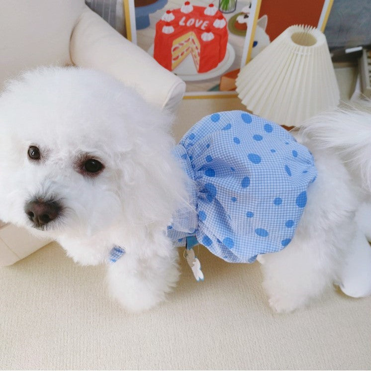 daisy laced polka dot dress puppy cute dress