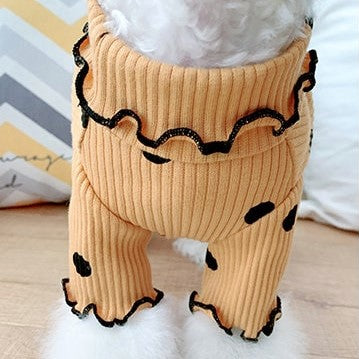 Polka Dot Ruffle Sleeve Dog Sweater Dog Clothes Cute Puppy Clothes Cute Cat Clothes Bichon Yorkshire Small Breed Dog Clothes Fall Winter