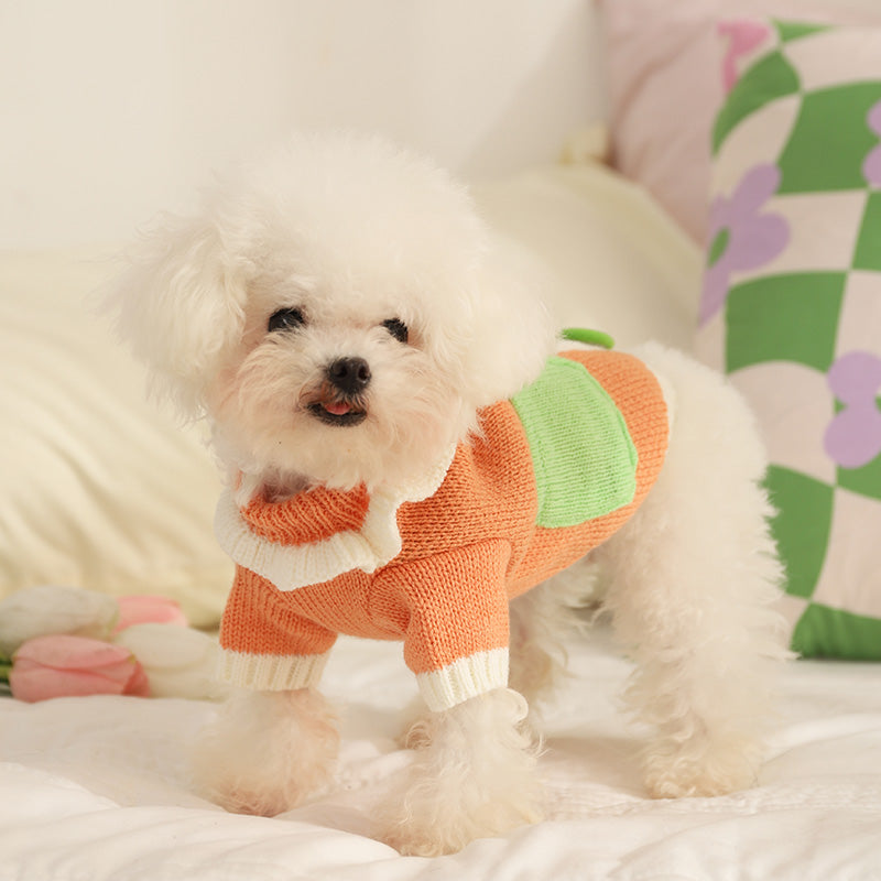 puppy floral sweatshirt warm knitwear