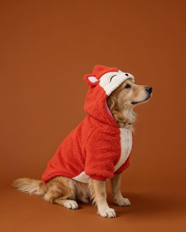Fox Hoodie for Large Dog, Cute Fox Costume for Dog, Fox Costume, Large Dog Clothes, Pet Costume, Soft &amp; Warm Dog Hoodies