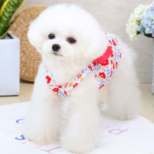 Flower Print Dog Dress, Dog Clothes Girl, Puppy Clothes, Cat Clothes, Small Dog Clothes, Cute Dog Dress, Girl Dog Clothes, Dog Lover Gifts