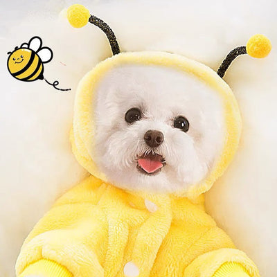 Bee Onesies Pet Costume with Antenna Hood