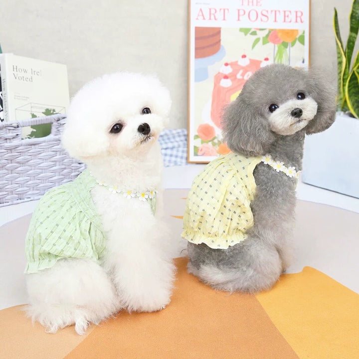 soft and cute daisy halter neck dog dress