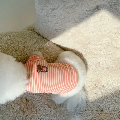 Soft Teddy Bear Stripes Dog Clothes Puppy Clothes Cat Clothes Pet Tops Pet Clothes Small Dog Clothes Designer Dog Clothes Gifts