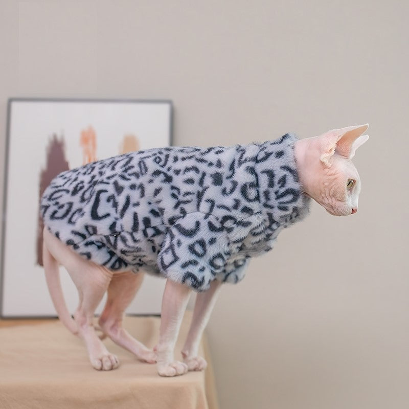 Sphynx Cat Faux Fur Coat Extra Warm Sphynx Jackets In Gray Color