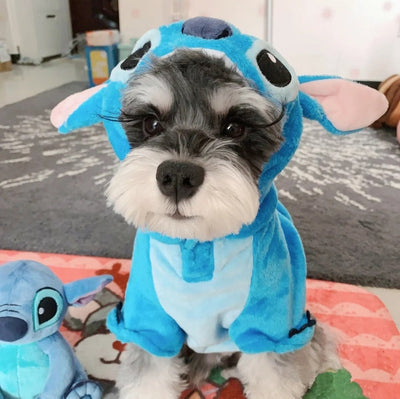 Stitch Angel Dog Costume Fleece Lined Hoodie