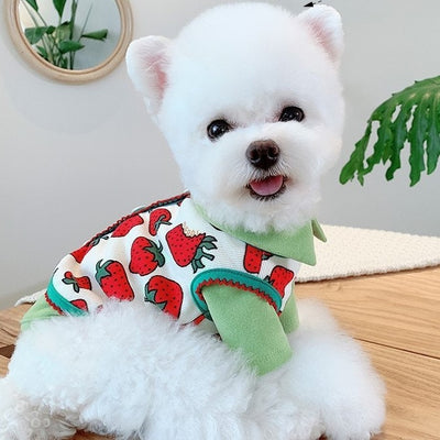 Sweet Strawberry Dog Clothes Puppy Clothes Cat Clothes Pet Clothes Small Dog Clothes Vest Pet Tops Small Dog Clothing Clothes for Small Dogs