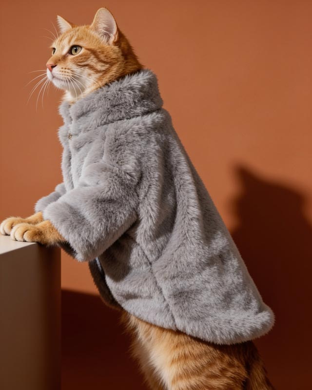 Snowy Faux Fur Pet Coat CityBear