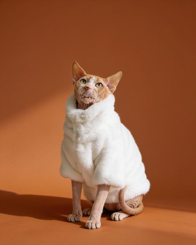 Snowy Faux Fur Pet Coat CityBear